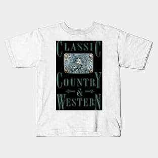 Cowboy Boot - Classic Country and Western Belt Buckles Kids T-Shirt